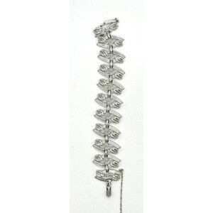 Vintage Bracelet Signed CORO‎ Silvertone Security Clasp and Chain Extender